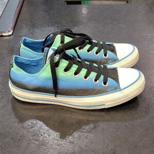 Converse Blue and Black Gradient Sneakers with Rubber Toe Cap
